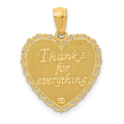 14K Gelbgold wendbarer Anhänger „FOR MY MOM / Thanks For Everything“
