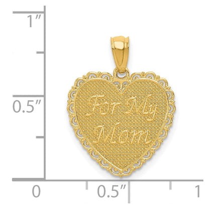 14K Gelbgold wendbarer Anhänger „FOR MY MOM / Thanks For Everything“
