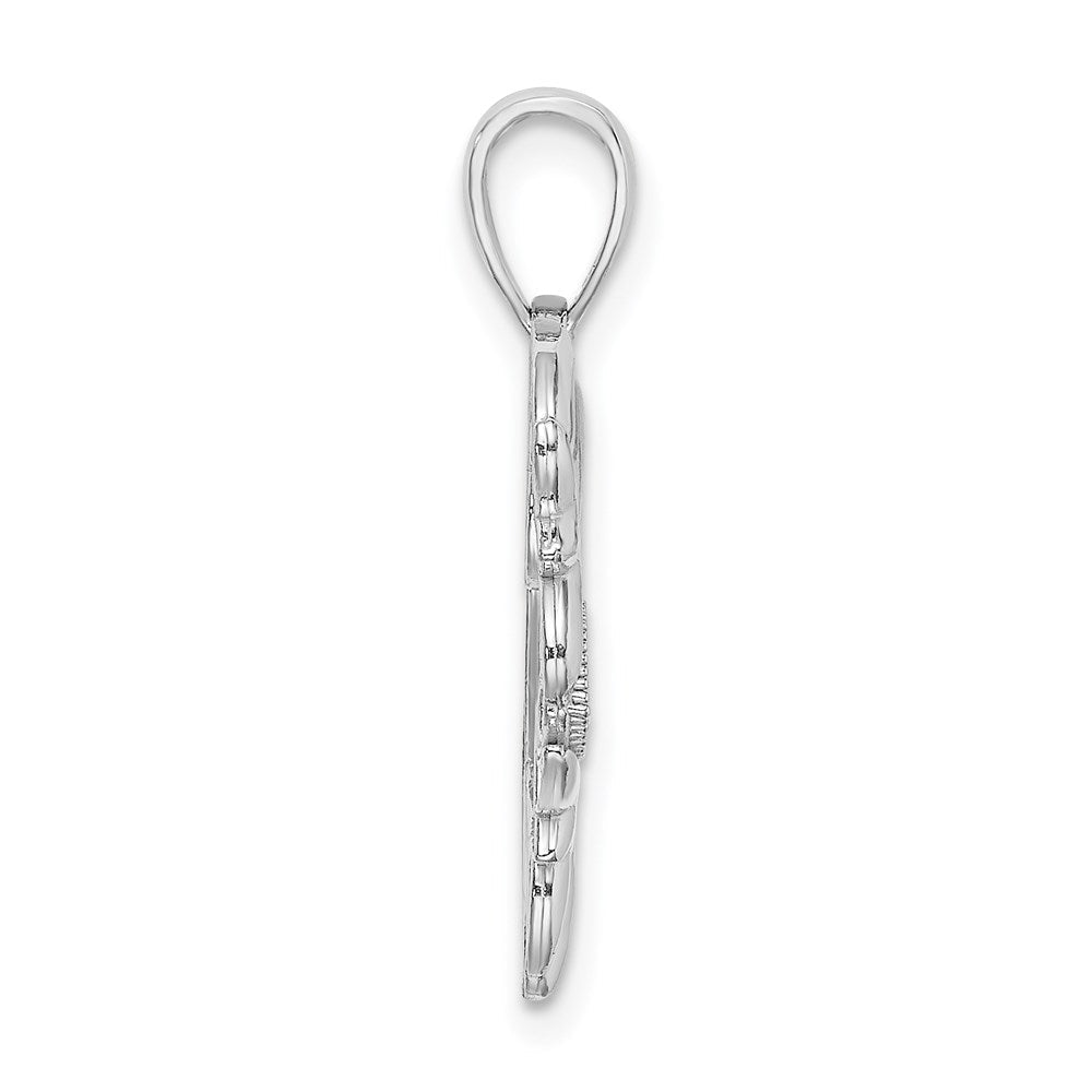 14K Weißgold Herz mit Mama Charm