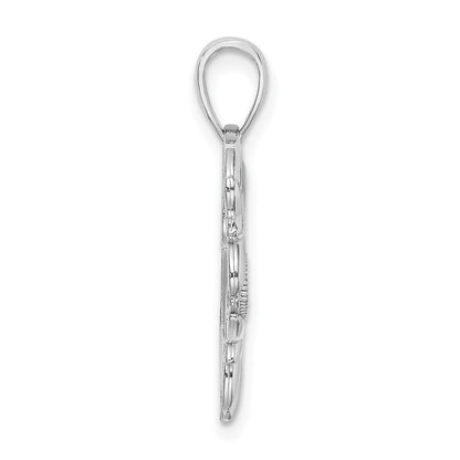 14K Weißgold Herz mit Mama Charm
