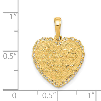 14K Gelbgold Wendbar For My Schwester-friends für Immer Anhänger