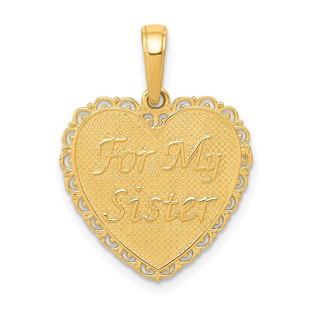 14K Gelbgold Wendbar For My Schwester-friends für Immer Anhänger