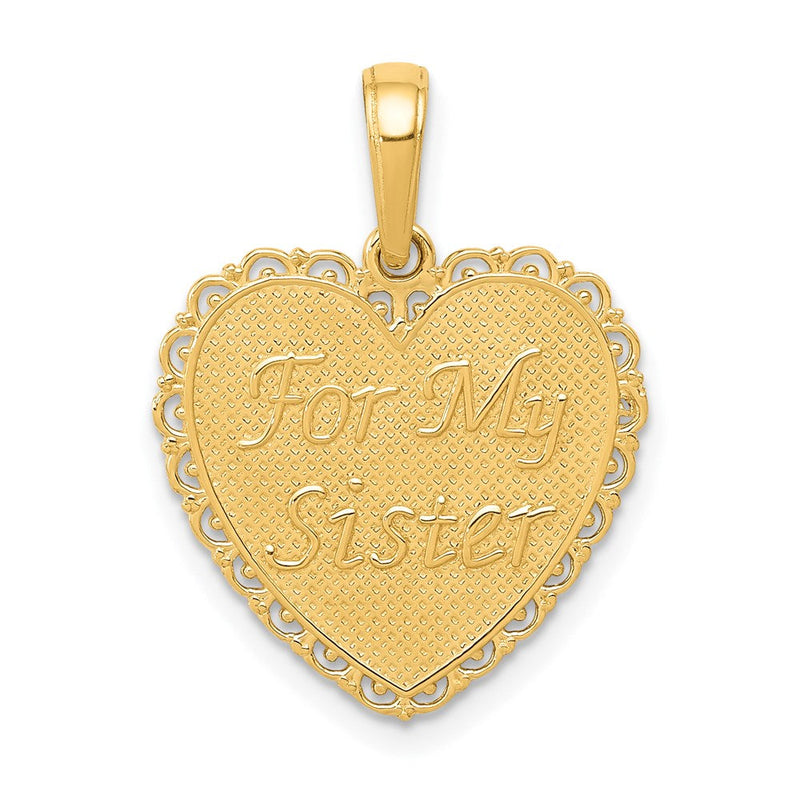 14K Gelbgold Wendbar For My Schwester-friends für Immer Anhänger