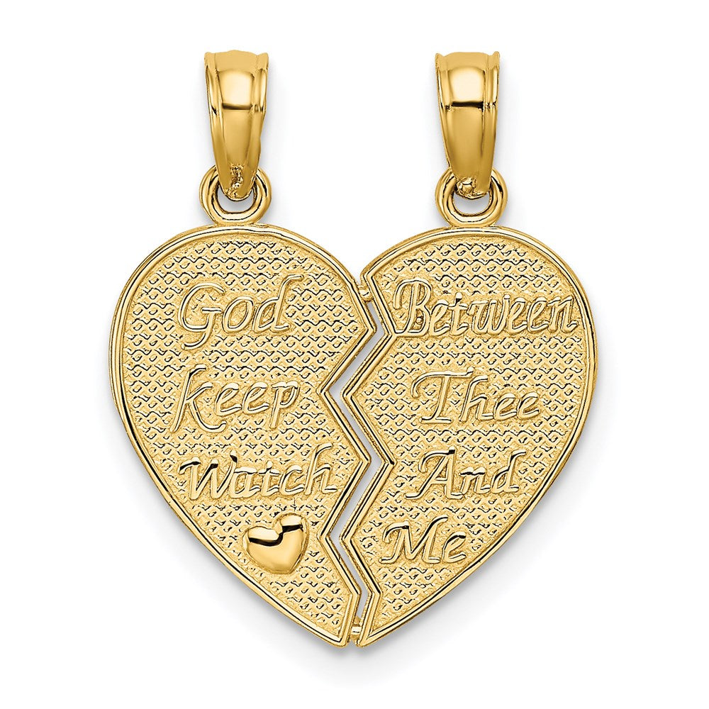 14 Karat Gelbgold "KEEP WATCH BETWEEN" Trennbarer Herz-Charm