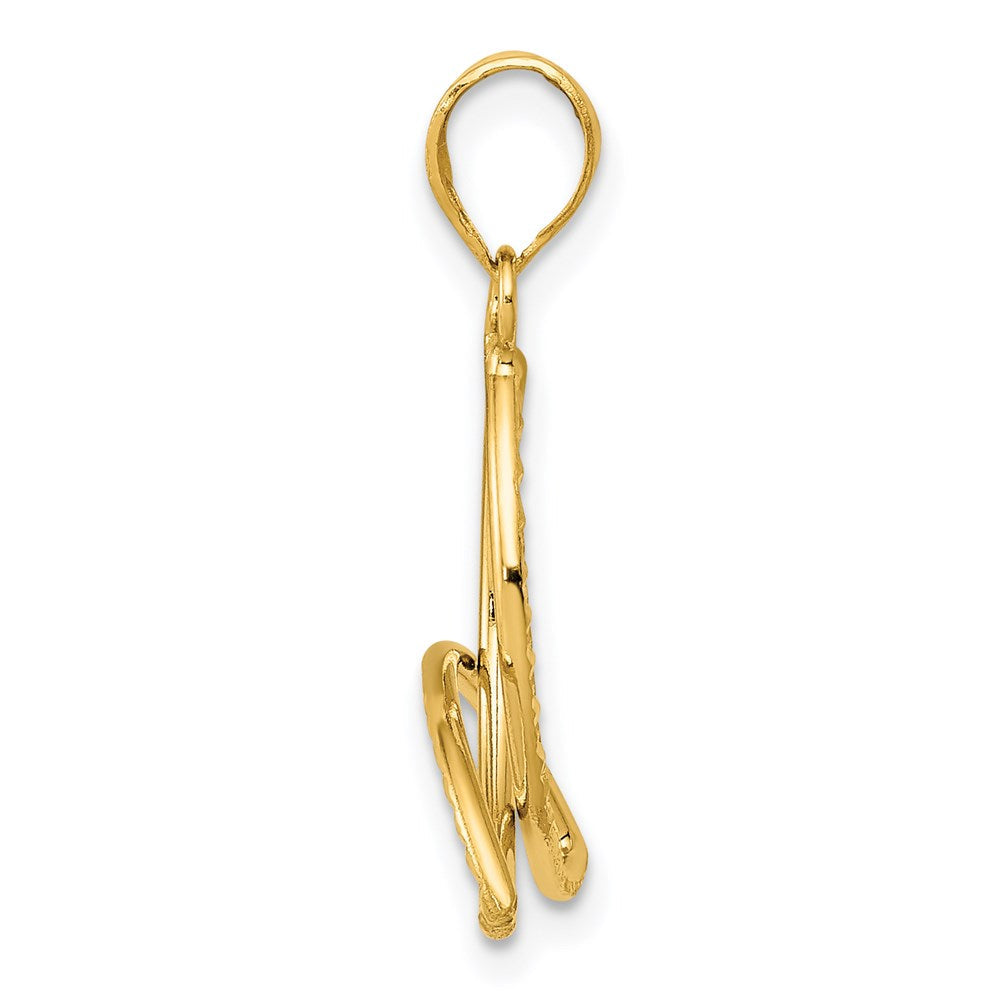 14K Gelbgold Diamantiert Dreifaltigkeit Anhänger