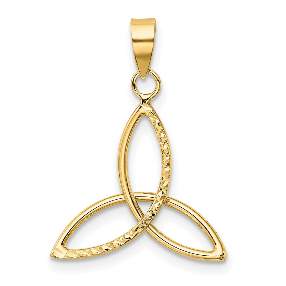 14K Gelbgold Diamantiert Dreifaltigkeit Anhänger