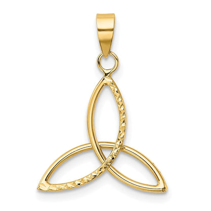 14K Gelbgold Diamantiert Dreifaltigkeit Anhänger