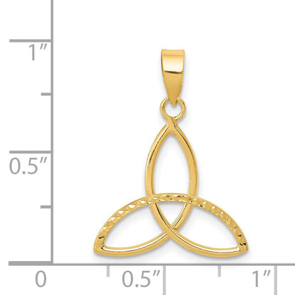 14K Gelbgold Diamantiert Dreifaltigkeit Anhänger