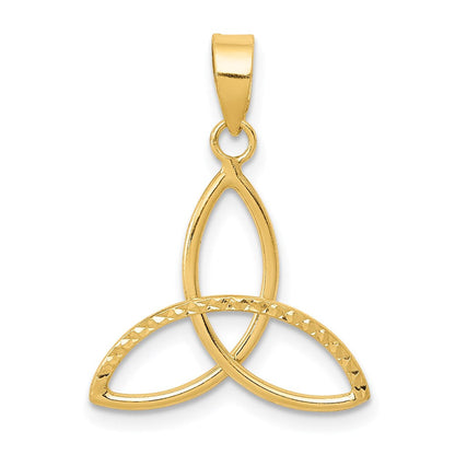 14K Gelbgold Diamantiert Dreifaltigkeit Anhänger