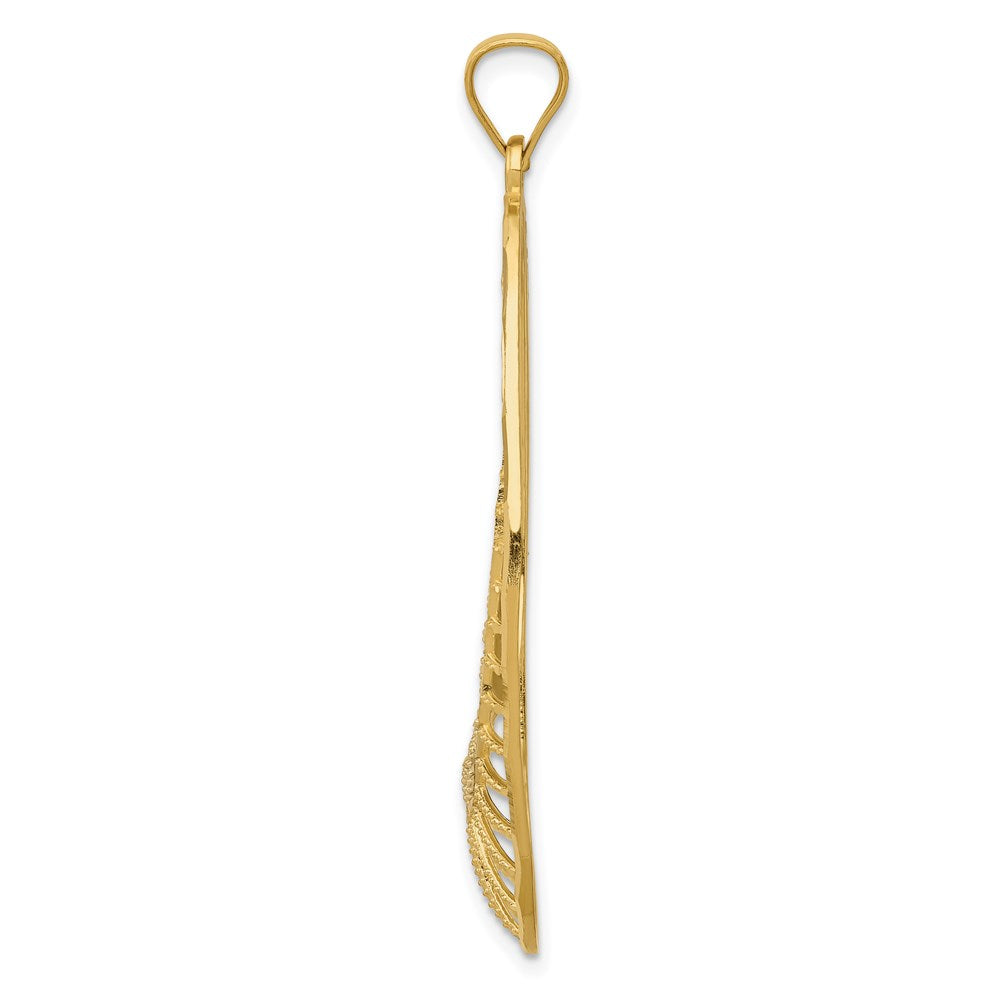 14K Gelbgold & rhodiniertes Gold Ovaler Anhänger