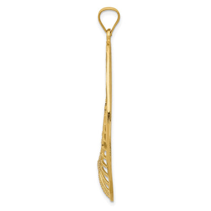 14K Gelbgold & rhodiniertes Gold Ovaler Anhänger