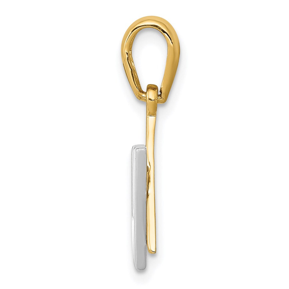 14 Karat Bicolor-Gold Davidstern-Charm mit Schin