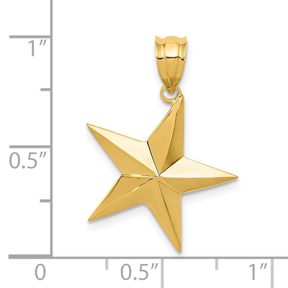 14K Gelbgold Polierter Stern-Anhänger