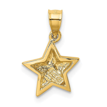 14K Gelbgold Poliert Klein Stern Anhänger