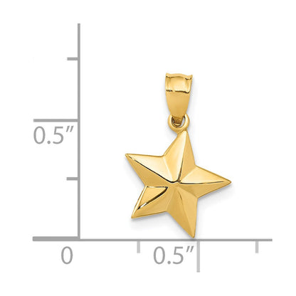 14K Gelbgold Poliert Klein Stern Anhänger