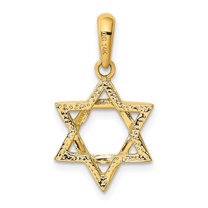 14K Gelbgold Davidstern-Anhänger