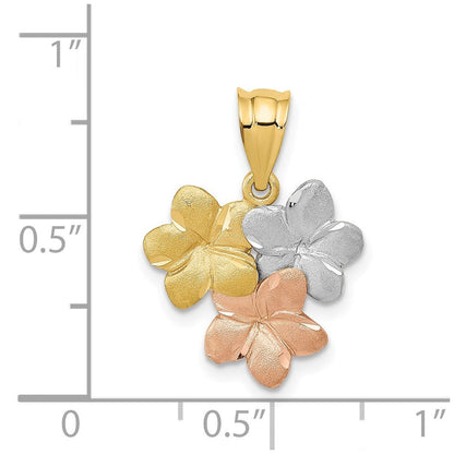 14K Tricolor Blume Anhänger