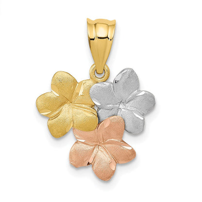 14K Tricolor Blume Anhänger