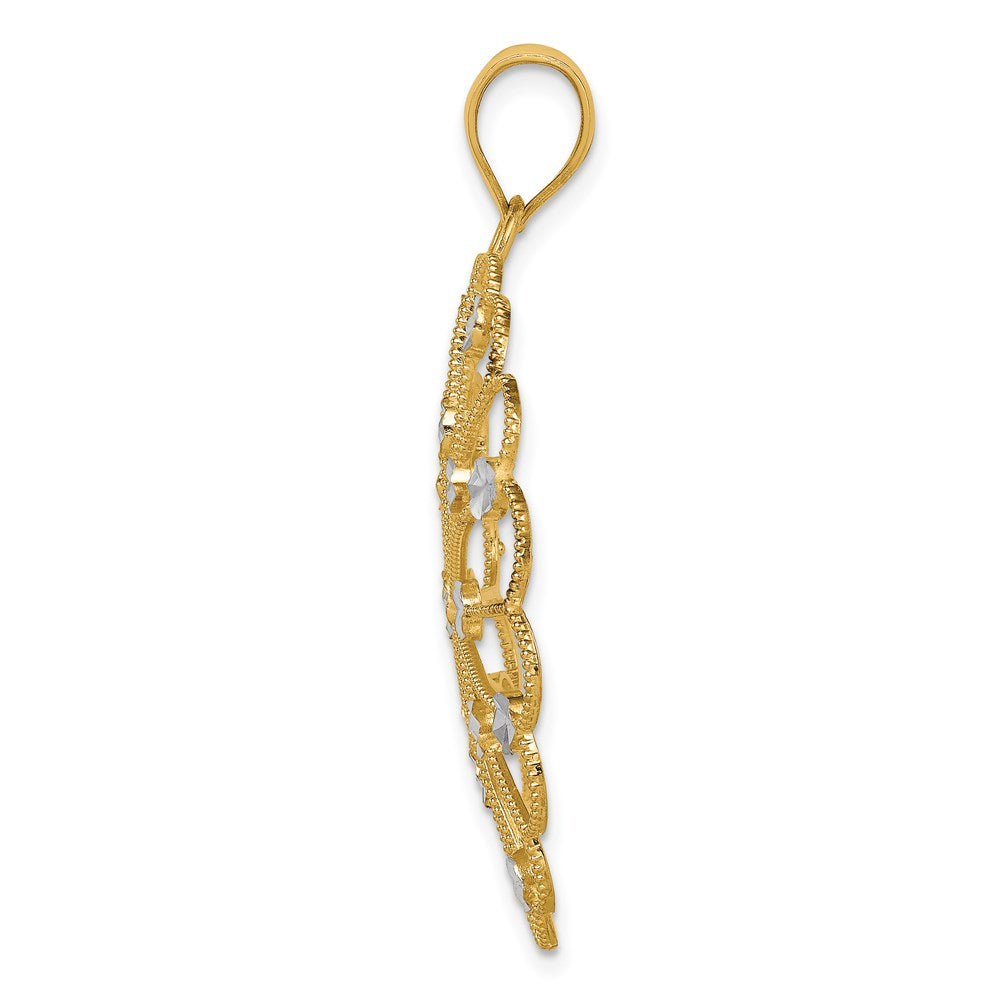 14K Gelbgold und Rhodium mit Rhodinierung Fancy-Anhänger