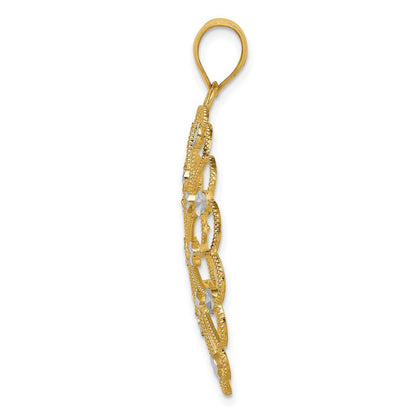 14K Gelbgold und Rhodium mit Rhodinierung Fancy-Anhänger