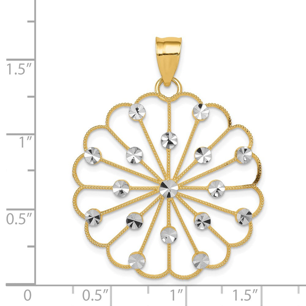 14K Gelbgold und Rhodium mit Rhodinierung Fancy-Anhänger