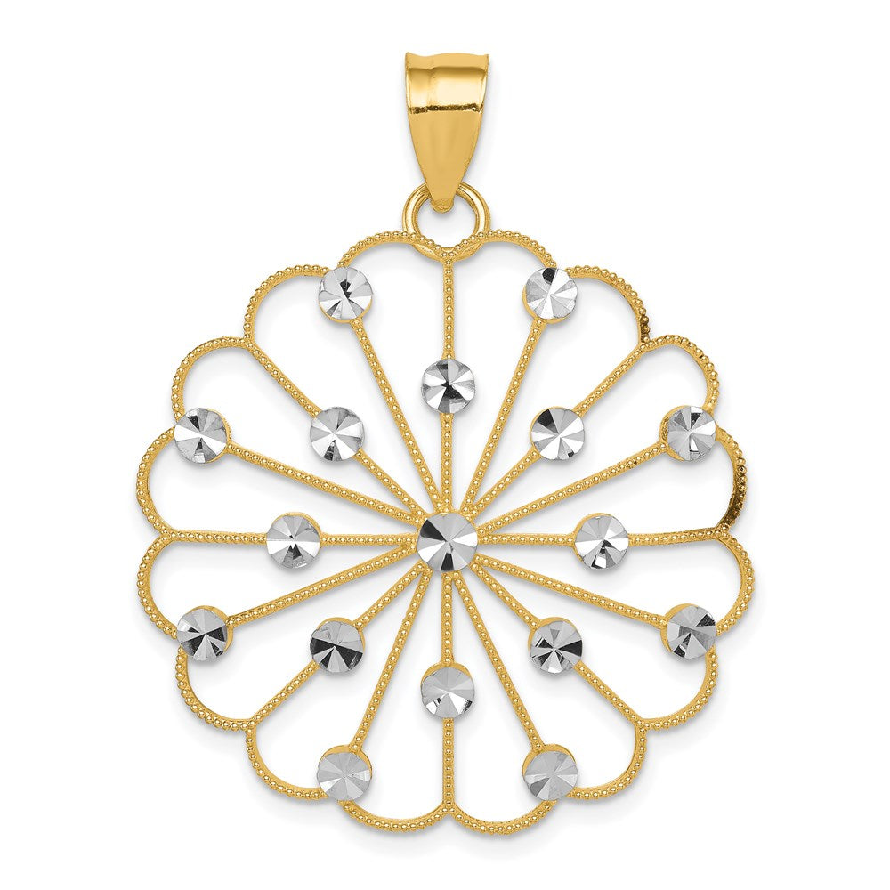 14K Gelbgold und Rhodium mit Rhodinierung Fancy-Anhänger
