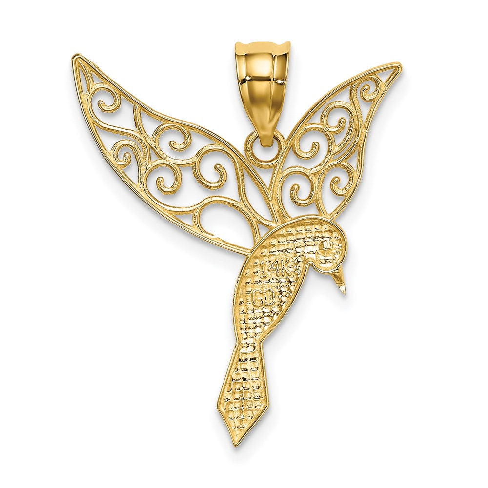 14K Gelbgold Poliert Hummingbird Anhänger