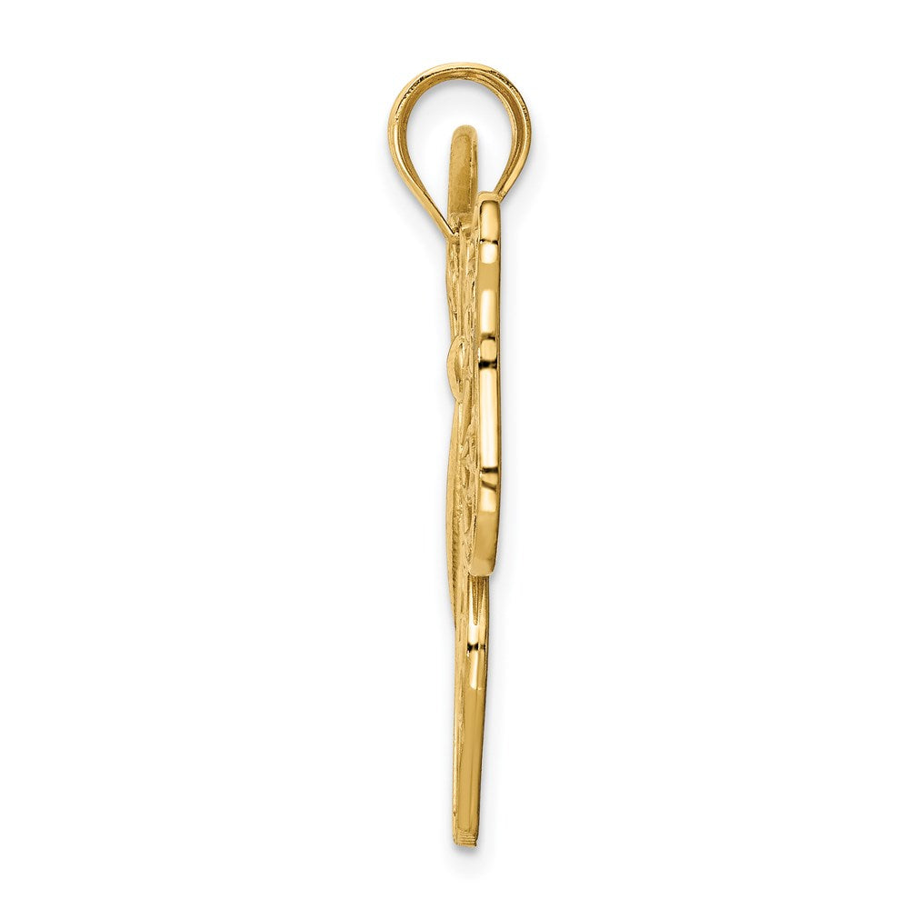 14K Gelbgold Polierter Großer Schmetterlings-Anhänger