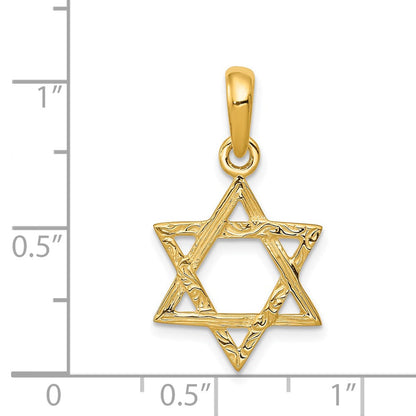 14K Gelbgold Stern Of David Anhänger
