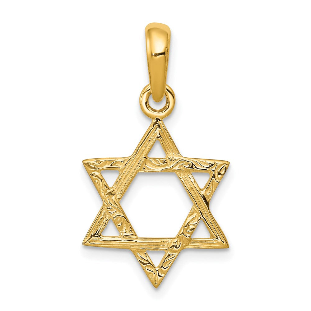 14K Gelbgold Stern Of David Anhänger