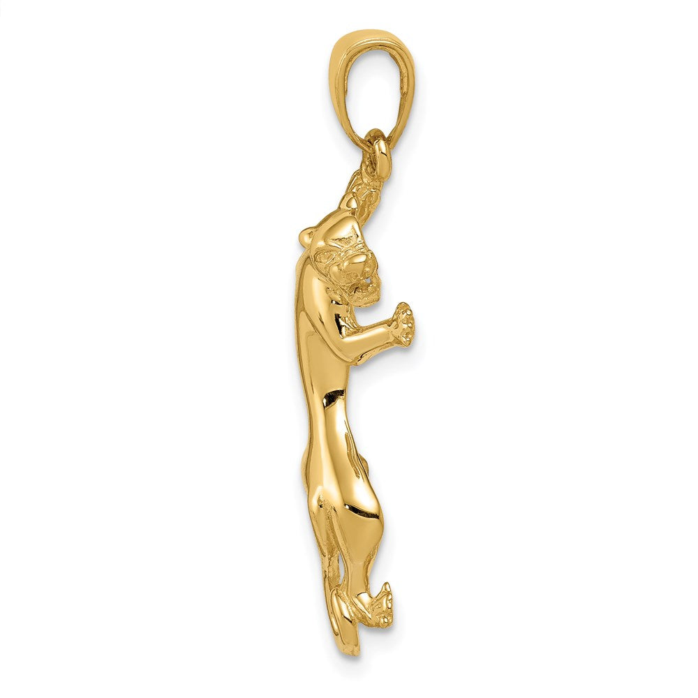 14K Gelbgold Gold Polierter Panther-Anhänger