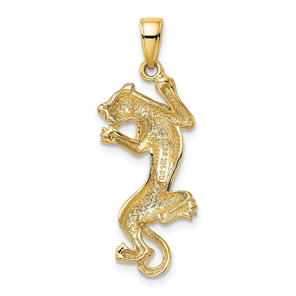 14K Gelbgold Gold Polierter Panther-Anhänger