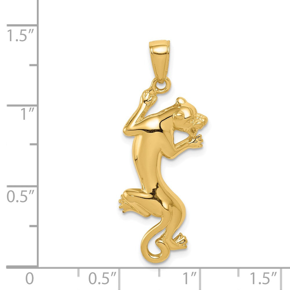 14K Gelbgold Gold Polierter Panther-Anhänger