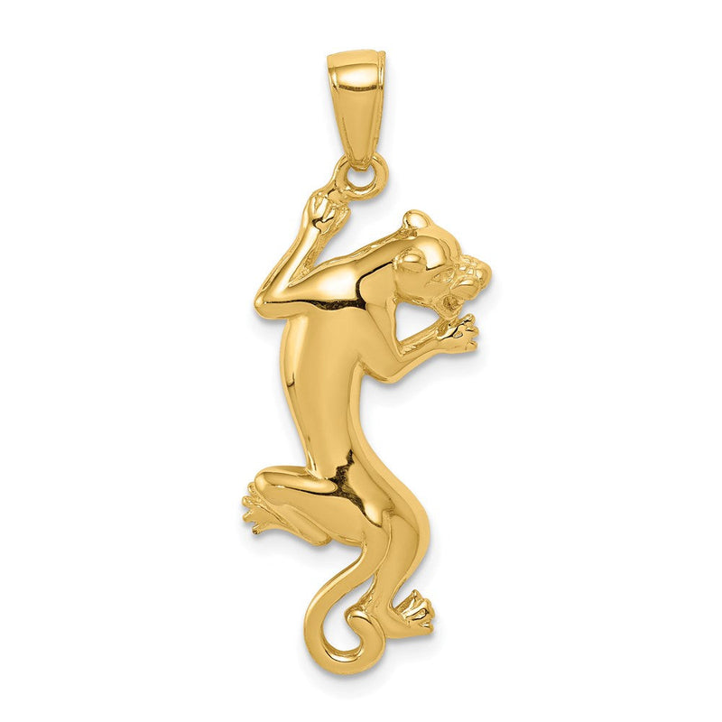 14K Gelbgold Gold Polierter Panther-Anhänger