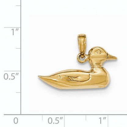 14K Gelbgold Stockenten-Charm