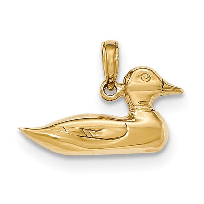 14K Gelbgold Stockenten-Charm