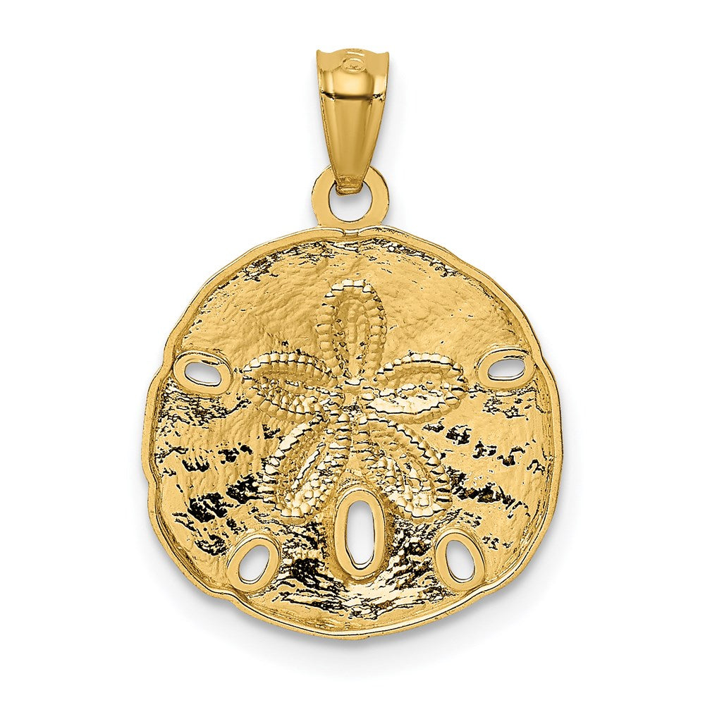 14K Gelbgold Großer Polierter Sanddollar-Anhänger