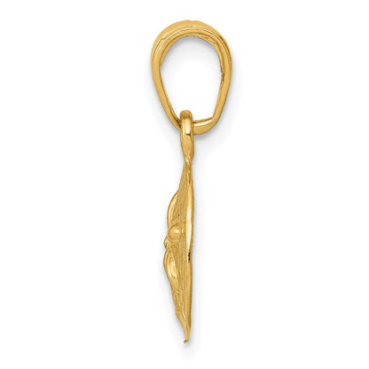 14K Gelbgold Poliert Sand Dollar Anhänger
