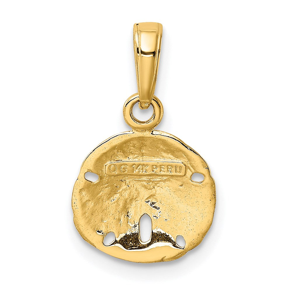 14K Gelbgold Poliert Sand Dollar Anhänger