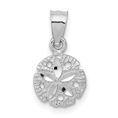 14K Weißgold Sand Dollar Anhänger