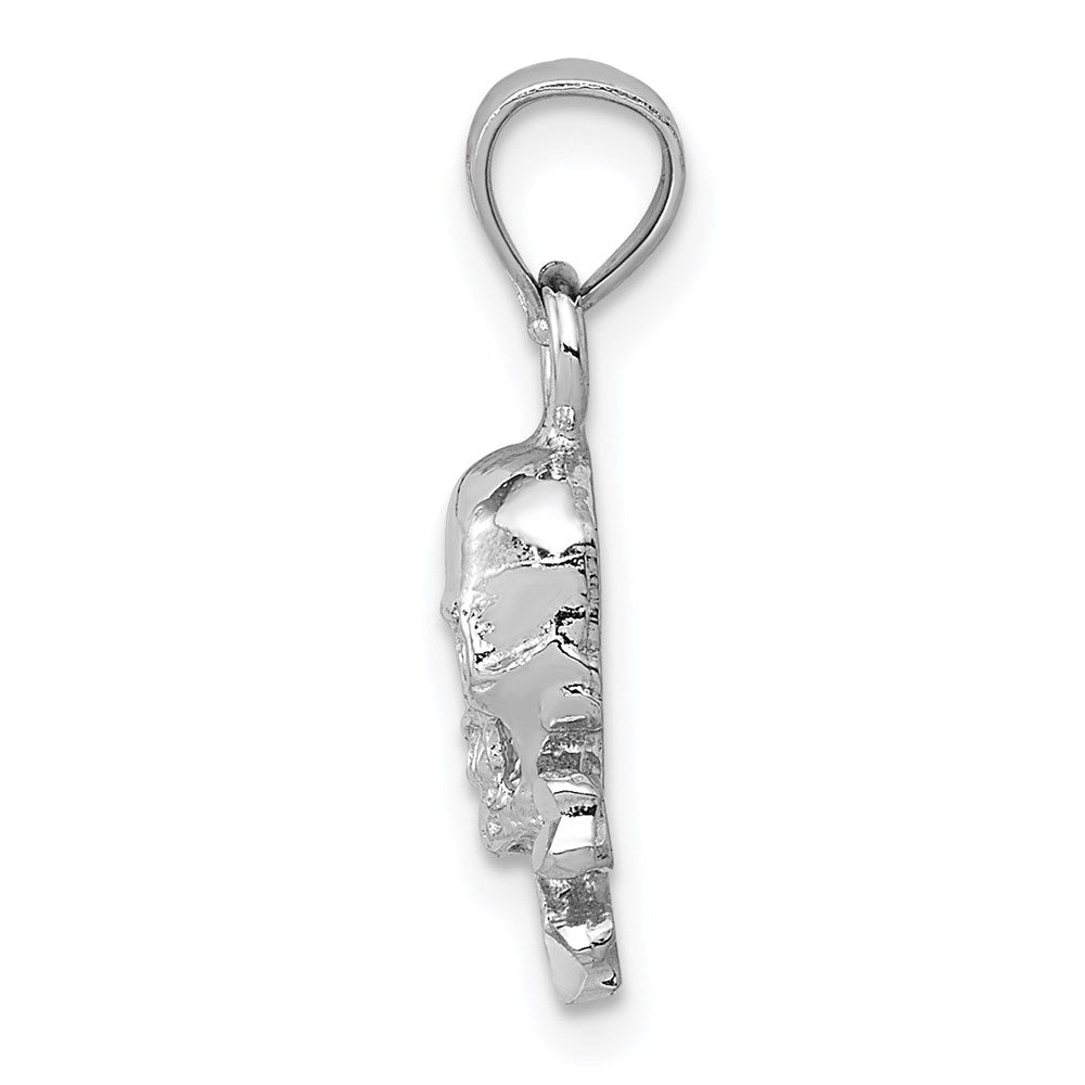 14K Weißgold Totenkopf und Crossbones Anhänger