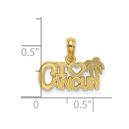 14K Gelbgold I Herz Cancun Ausgeschnitten Charm