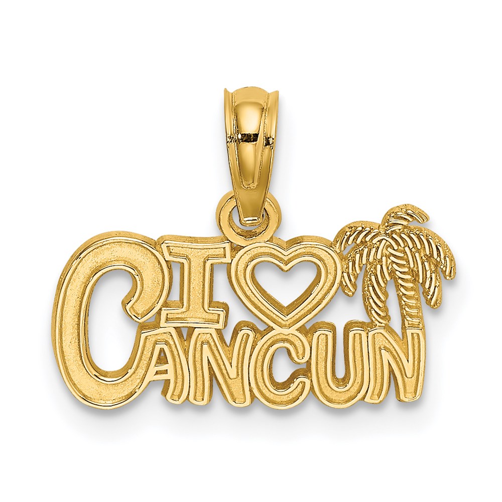 14K Gelbgold I Herz Cancun Ausgeschnitten Charm