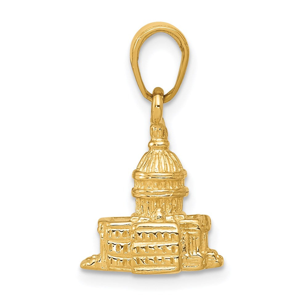 14K Gelbgold 3D-Anhänger „Kapitolgebäude Washington D.C