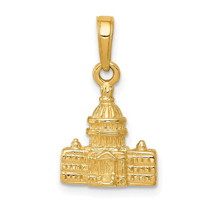 14K Gelbgold 3D-Anhänger „Kapitolgebäude Washington D.C