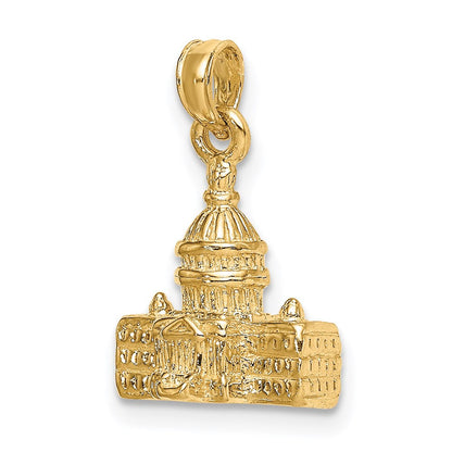 14K Gelbgold 3D-Anhänger „Kapitolgebäude Washington D.C