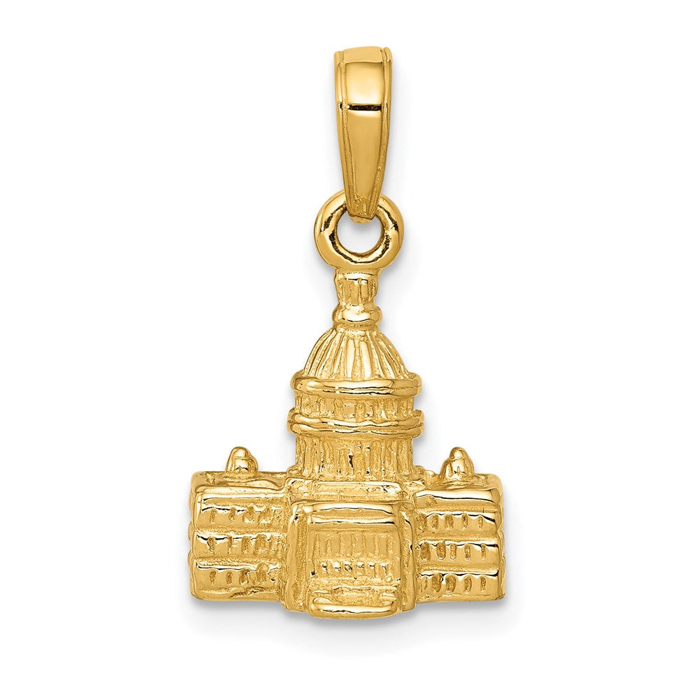 14K Gelbgold 3D-Anhänger „Kapitolgebäude Washington D.C