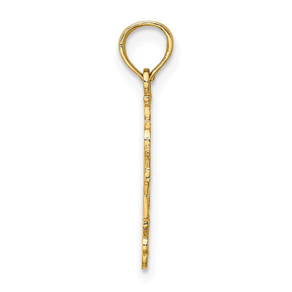 14K Gelbgold I Herz Las Vegas mit Dice Graviert Charm