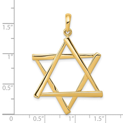14K Gelbgold Davidstern-Anhänger