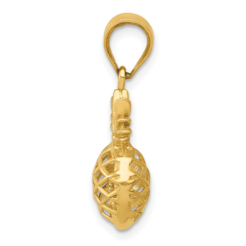 14K Gelbgold Poliert 3d Pineapple Anhänger